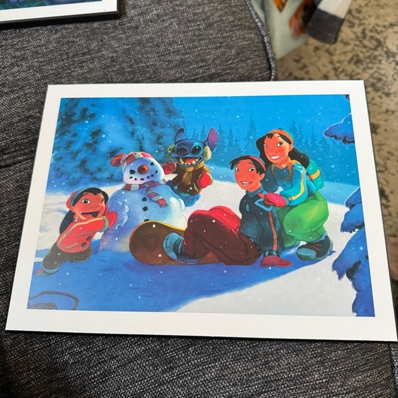 Disney Lilo & Stitch Winter Art Print - Picture 1 of 5